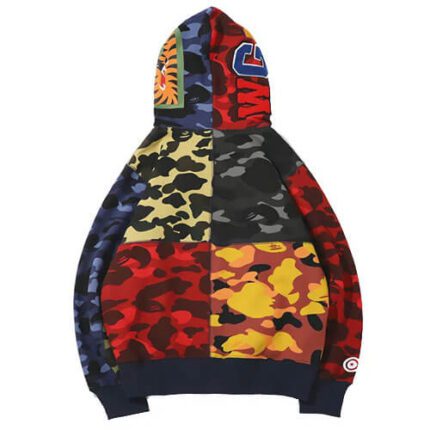 Bape Mix Camo Crazy Shark Hoodie Full Zip