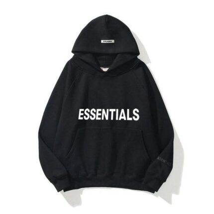 Essentials Black Oversized Hoodie