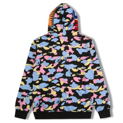 BAPE New Multi Camo Bape Relaxed Black Hoodie